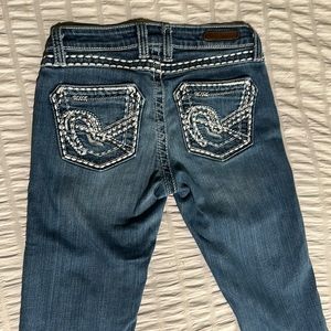 Ultra low rise, Rock 47 Wrangler bootcut jeans, 25x34